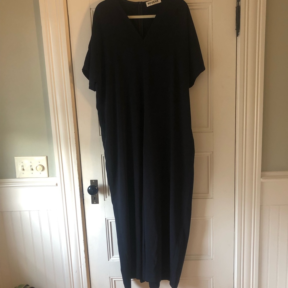 Navy Roucha Palazzo Jumpsuit Size D